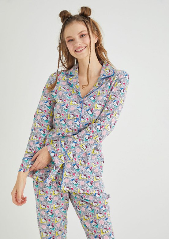 HELLO KİTTY Çok Renkli Kız Çocuk Pijama Takımı