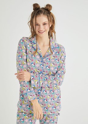 HELLO KİTTY Çok Renkli Kız Çocuk Pijama Takımı