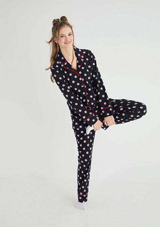 HELLO KİTTY Siyah Kız Çocuk Pijama Takımı