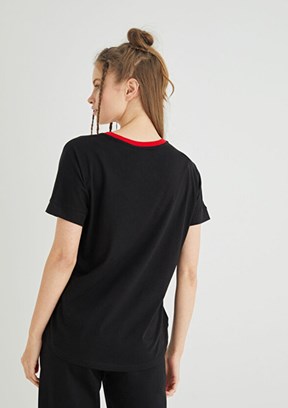 HELLO KİTTY Siyah Kadın Baskılı T-Shirt