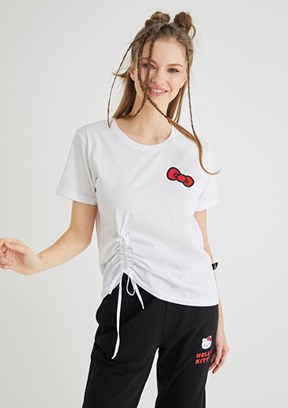 HELLO KİTTY Beyaz Kadın Baskılı T-Shirt