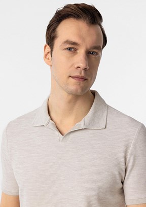 SÜVARİ Bej Erkek Polo Yaka T-Shirt