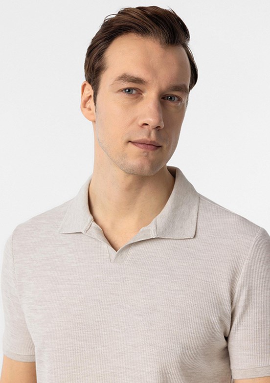 SÜVARİ Bej Erkek Polo Yaka T-Shirt