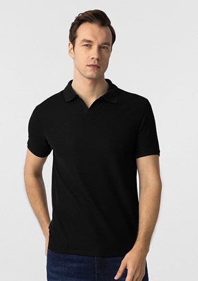 SÜVARİ Siyah Erkek Polo Yaka T-Shirt