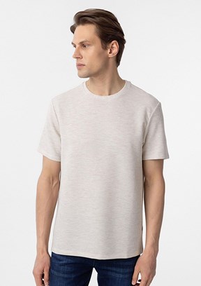 SÜVARİ Bej Erkek O Yaka T-Shirt