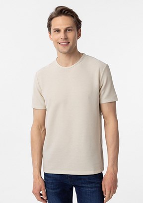 SÜVARİ Bej Erkek O Yaka T-Shirt