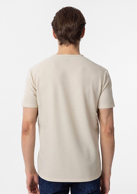 SÜVARİ Bej Erkek O Yaka T-Shirt