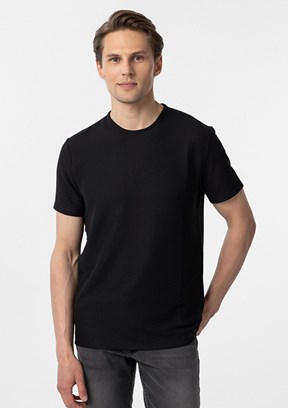 SÜVARİ Siyah Erkek O Yaka T-Shirt