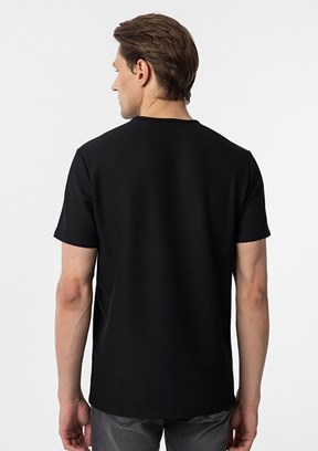 SÜVARİ Siyah Erkek O Yaka T-Shirt