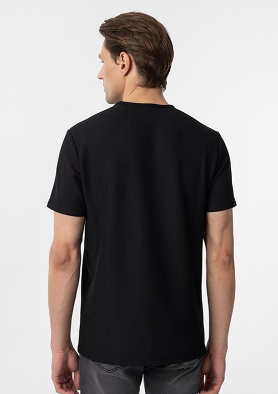SÜVARİ Siyah Erkek O Yaka T-Shirt