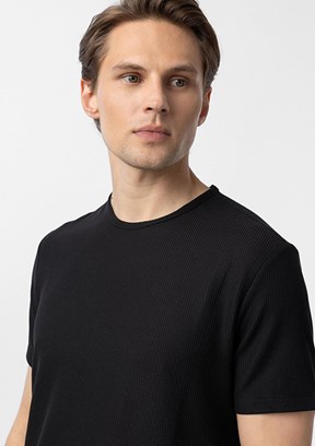SÜVARİ Siyah Erkek O Yaka T-Shirt