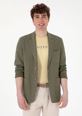 US POLO ASSN Yeşil Erkek Slim Ceket
