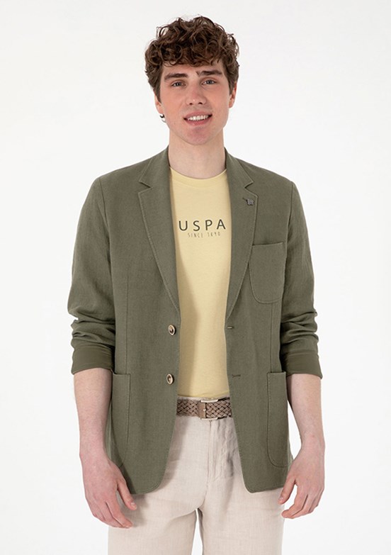 US POLO ASSN Yeşil Erkek Slim Ceket