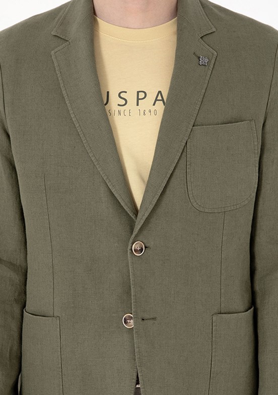 US POLO ASSN Yeşil Erkek Slim Ceket