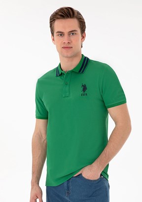 US POLO ASSN Yeşil Erkek Basic T-Shirt