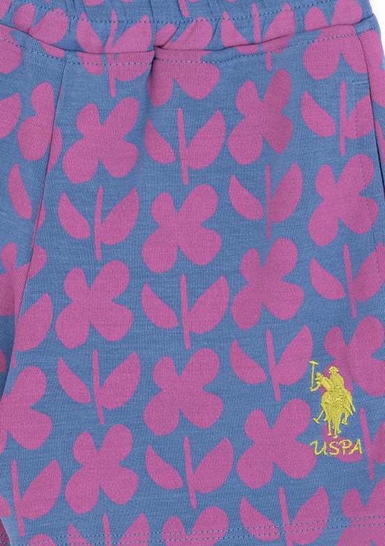 US POLO ASSN Mavi Kız Çocuk Kapri Şort