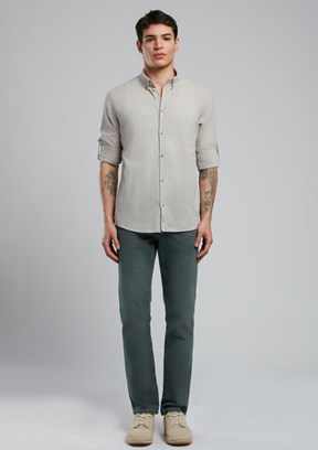 LEE COOPER Darell Gri Erkek Uzun Kol Dokuma Gömlek