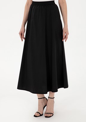 PİERRE CARDİN - Kadın Siyah Oversize Etek