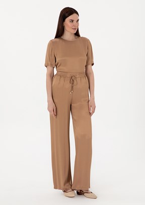 PIERRE CARDIN Kahverengi Kadın Rahat Kesim Pantolon