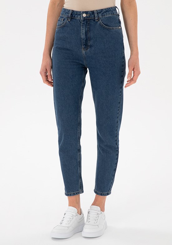 PIERRE CARDIN Mavi Kadın Mom Jean Pantolon