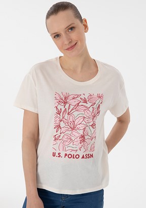 US POLO ASSN Beyaz Kadın Comfort T-shirt