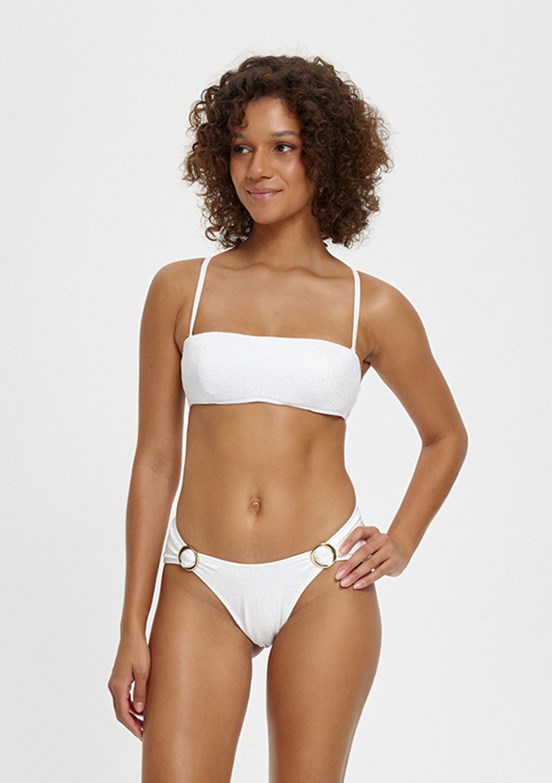 LOUREN Beyaz Kadın Straplez Kaplı Bikini Takımı
