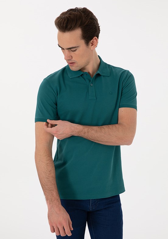 PİERRE CARDİN Yeşil Erkek Basic T-Shirt
