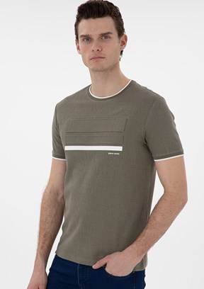 PİERRE CARDİN Yeşil Erkek Slim T-Shirt