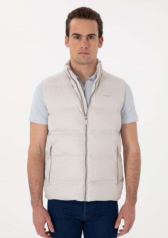 PİERRE CARDİN Beyaz Erkek Basic Mont
