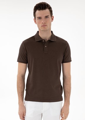 PİERRE CARDİN Kahverengi Erkek Basic T-Shirt