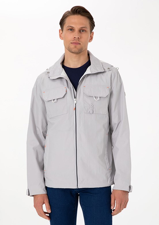 PİERRE CARDİN Gri Erkek Basic Mont