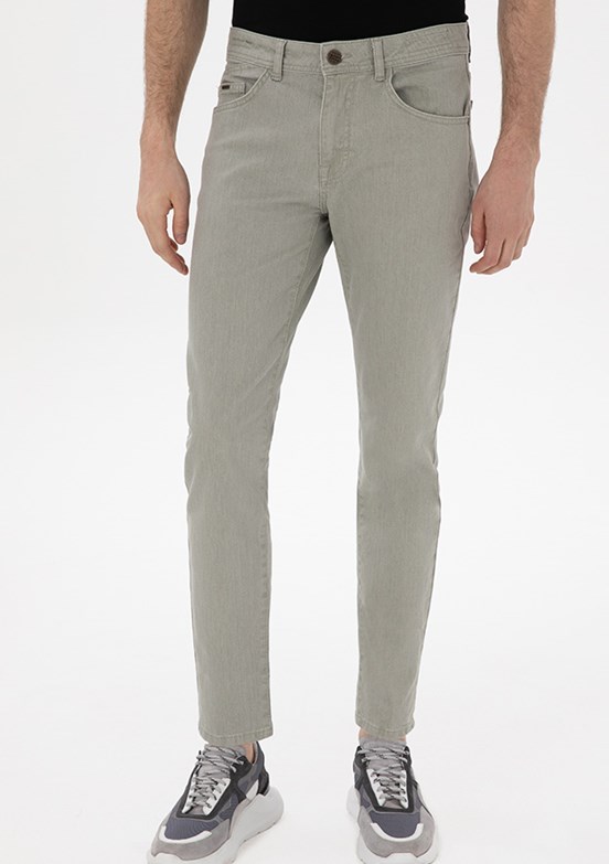 PİERRE CARDİN Yeşil Erkek Slim Jean Pantolon