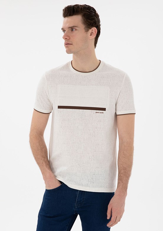 PİERRE CARDİN Beyaz Erkek Slim T-Shirt
