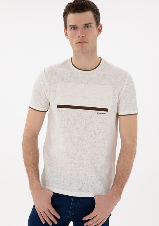 PİERRE CARDİN Beyaz Erkek Slim T-Shirt