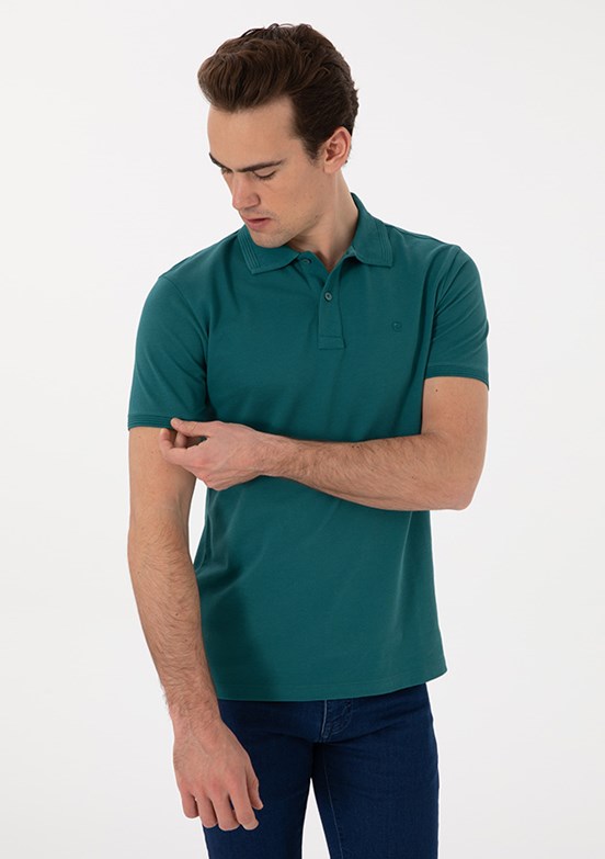 PİERRE CARDİN Yeşil Erkek Basic T-Shirt
