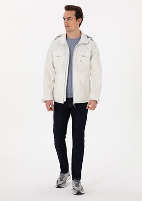 PİERRE CARDİN Beyaz Erkek Basic Mont
