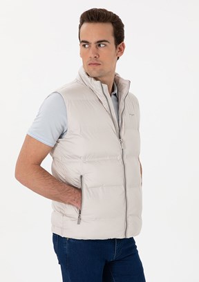 PİERRE CARDİN Beyaz Erkek Basic Mont