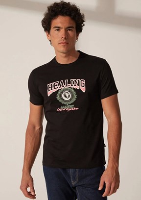 THE CROW Healing - TC7110 Erkek Siyah Baskılı T-Shirt