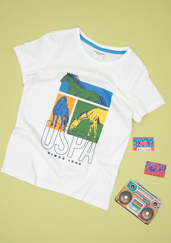 US POLO ASSN Beyaz Erkek Çocuk Regular T-Shirt