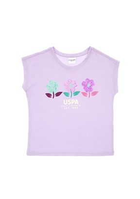 US POLO ASSN Mor Kız Çocuk Regular T-Shirt