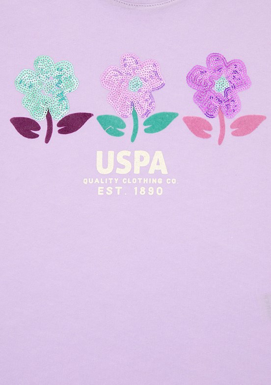 US POLO ASSN Mor Kız Çocuk Regular T-Shirt