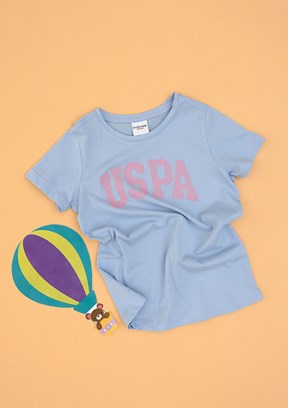 US POLO ASSN Mavi Kız Çocuk Basic T-Shirt