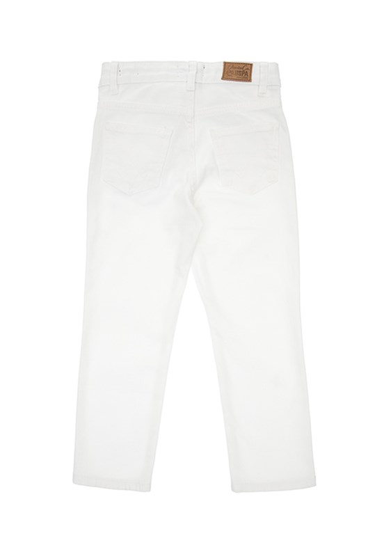 US POLO ASSN Beyaz Erkek Çocuk Slim Jean Pantolon