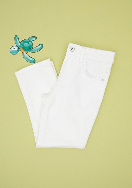 US POLO ASSN Beyaz Erkek Çocuk Slim Jean Pantolon