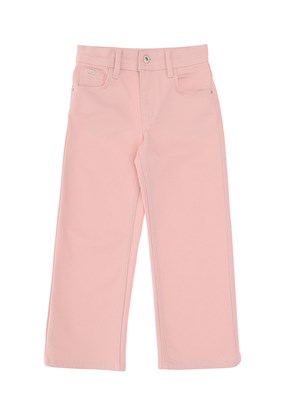 US POLO ASSN Pembe Kız Çocuk Rahat Kesim Jean Pantolon