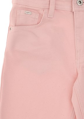 US POLO ASSN Pembe Kız Çocuk Rahat Kesim Jean Pantolon