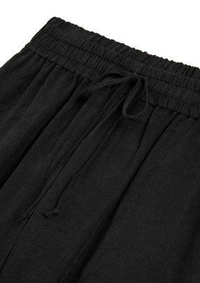 İPEKYOL Siyah Kadın Elastik Bel Wide Leg Pantolon