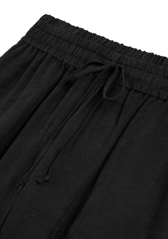 İPEKYOL Siyah Kadın Elastik Bel Wide Leg Pantolon