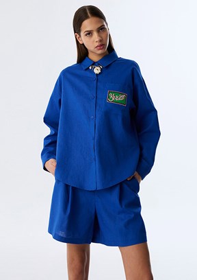 TWİST Mavi Kadın Oversize Gömlek