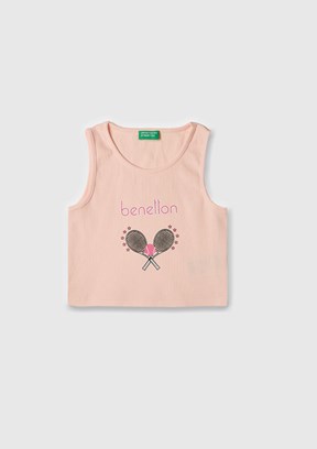 BENETTON Pembe Kız Çocuk Atlet T-Shirt